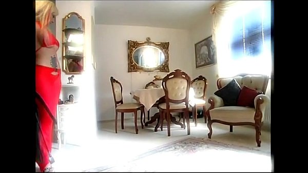 Busty mistress spanking her slave
