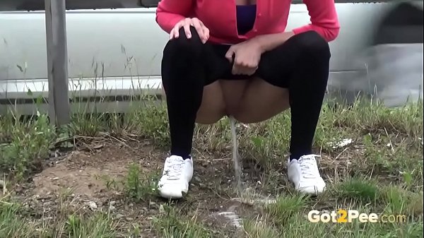 Cute European is WATCHED pissing in public!